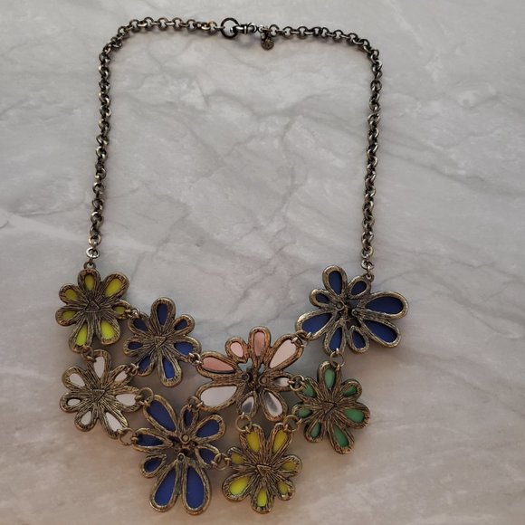 💐 J.Crew Retro Antique Flower Floral Rhinestone Crystal Pave Statement 💐 - Picture 12 of 16